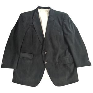 VTG Winston Blazer 46R Mens Black Wool Sport Coat Tailored USA